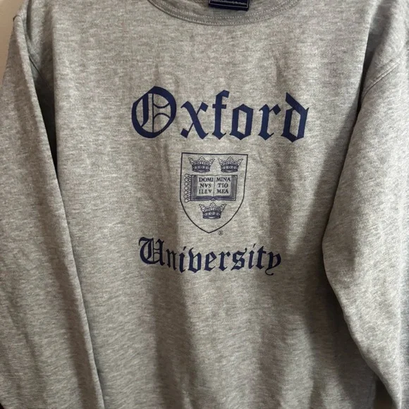 Oxford University Gray Crewneck Sweatshirt - Picture 2 of 5
